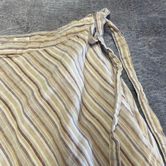 Vintage Old Navy Linen Striped Midi Skirt - Picture 2 of 7